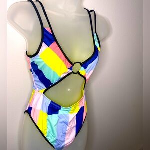 NEW Bikini Lab Multi-colored One Piece Swimsuit Medium